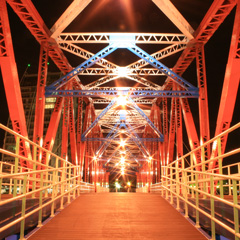 The Ambassador Bridge in Detroit, Michigan